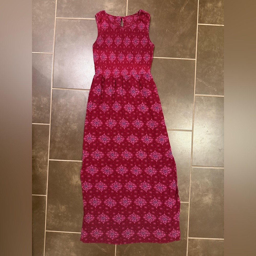 Red Patterned Maxi Dress